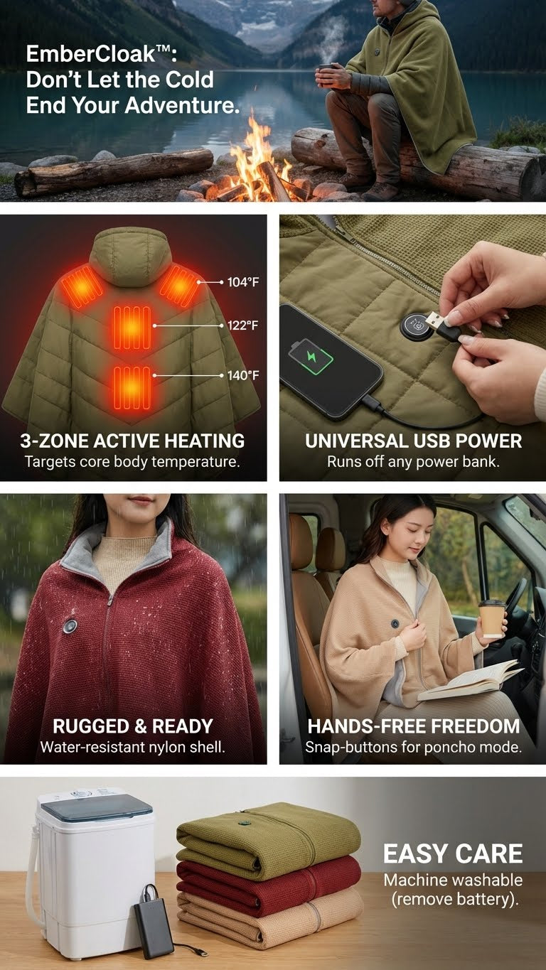 The EmberCloak™ – USB Active Heated Survival Poncho