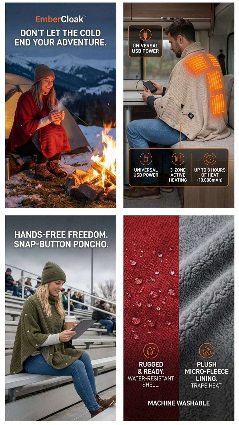 The EmberCloak™ – USB Active Heated Survival Poncho