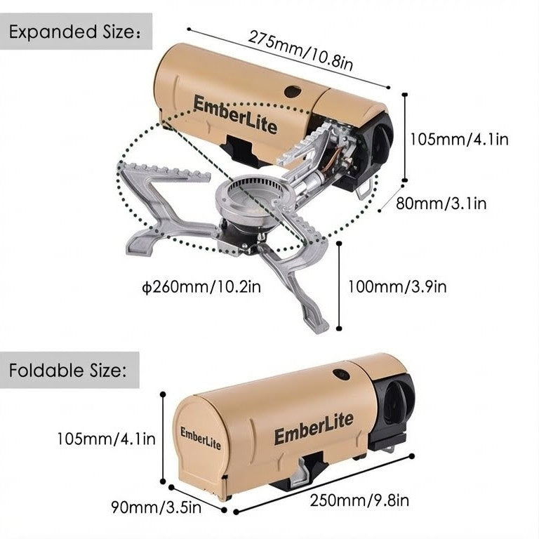 EmberLite™ Portable Folding Gas Stove – 2670W