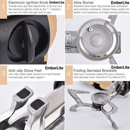 EmberLite™ Portable Folding Gas Stove – 2670W
