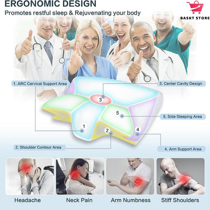 NEW & IMPROVED 2-in-1 Memory Foam Cervical Pillow | Ergonomic Orthopedic Neck Support Pillow for Pain Relief & Better Sleep