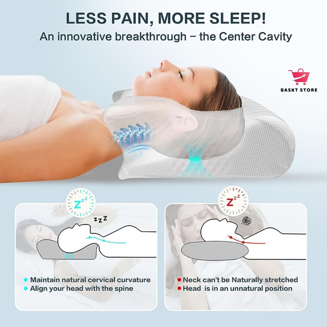NEW & IMPROVED 2-in-1 Memory Foam Cervical Pillow | Ergonomic Orthopedic Neck Support Pillow for Pain Relief & Better Sleep