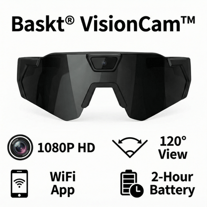 Baskt® VisionCam™ Smart Sunglasses – 1080P HD Hands-Free Camera with WiFi
