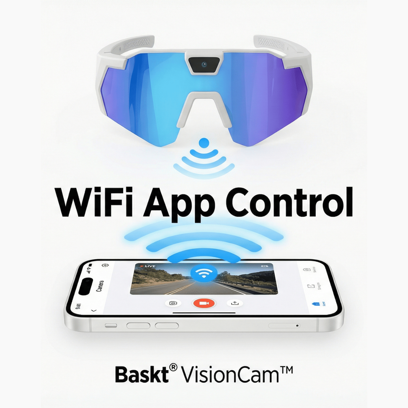 Baskt® VisionCam™ Smart Sunglasses – 1080P HD Hands-Free Camera with WiFi
