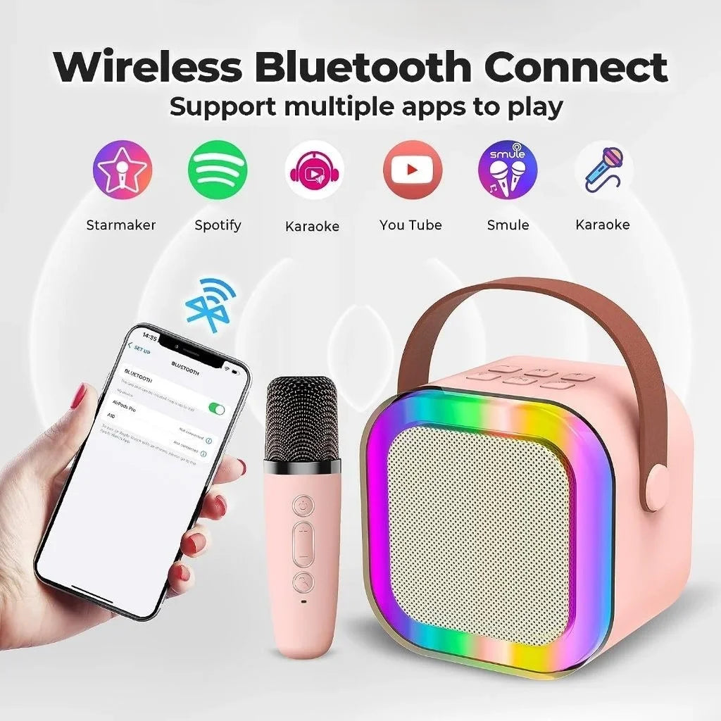 VoxStar™ Portable Karaoke Machine with Dual Wireless Mics & 3D Surround Sound