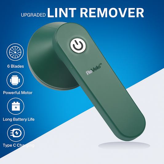 ReVelo™ 2025 Upgraded Fabric Shaver — 6-Blade Rechargeable Lint Remover for Clothes, Furniture & Travel